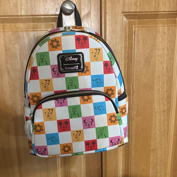 Loungefly Handbags - Loungefly Disney Mickey and Friends Floral Checkered  Backpack